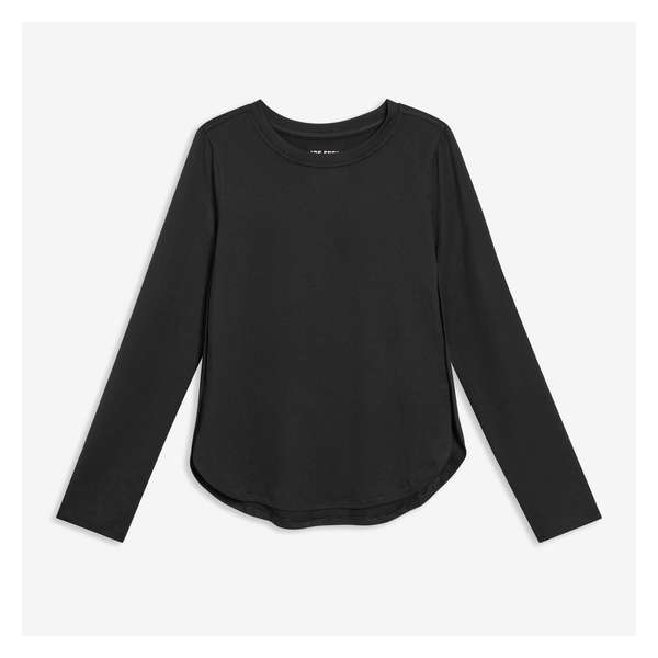 Kid Girls' Moisture-Wicking Active Long Sleeve - Black