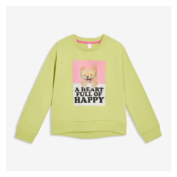 Kid Girls' Terry Pullover - Lime Green