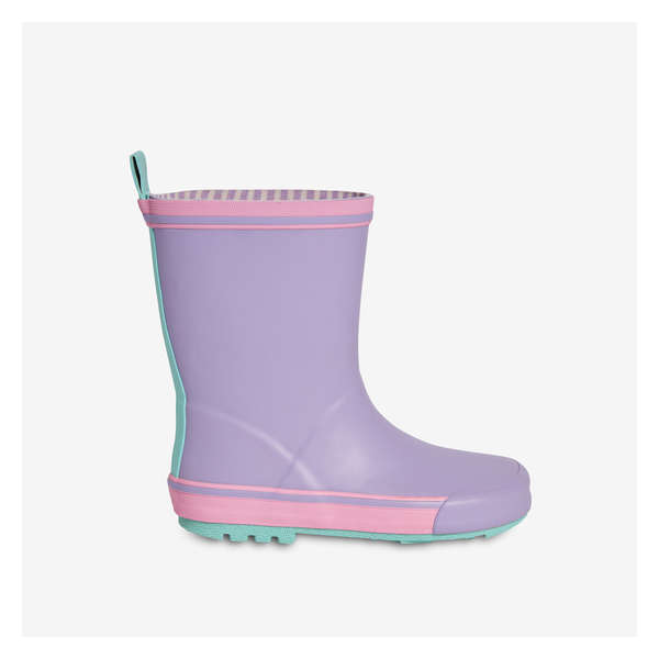 Kid Girls' Colour Block Rain Boots - Bright Purple
