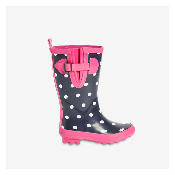 Kid Girls' Printed Rain Boots - Dark Navy Mix