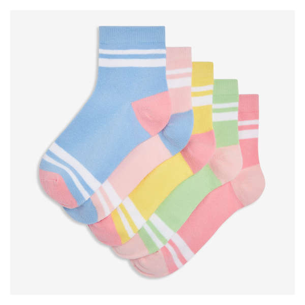 Kid Girls' 5 Pack Quarter-Crew Socks - Multi