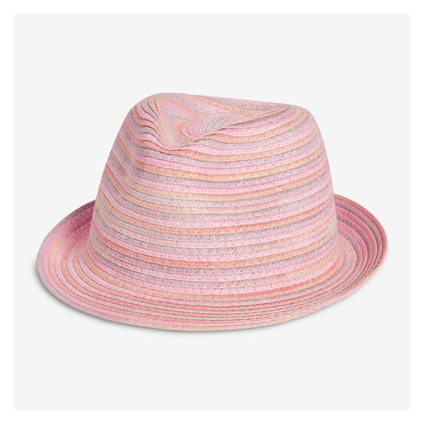 Kid Girls' Straw Fedora - Pale Pink