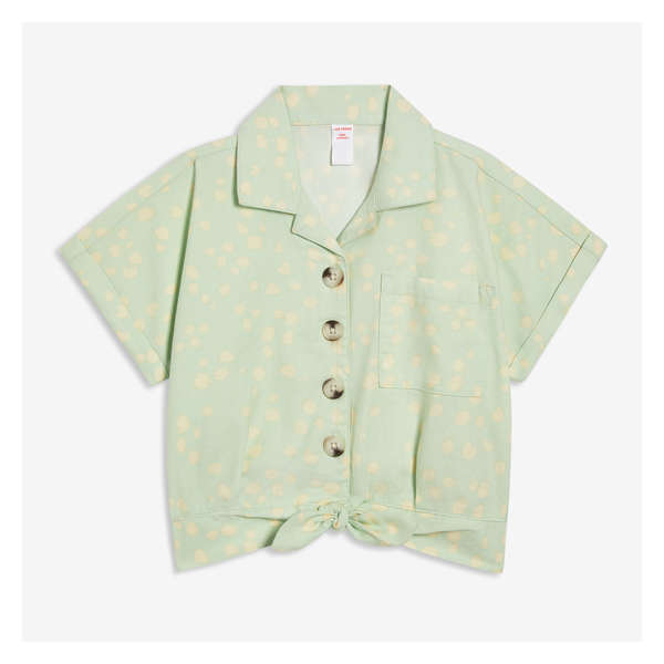 Kid Girls' Tie Shirt - Mint Green