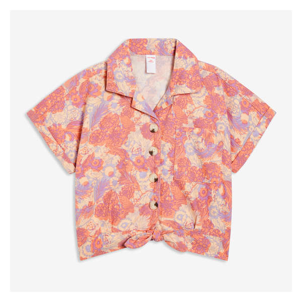 Kid Girls' Tie Shirt - Peach