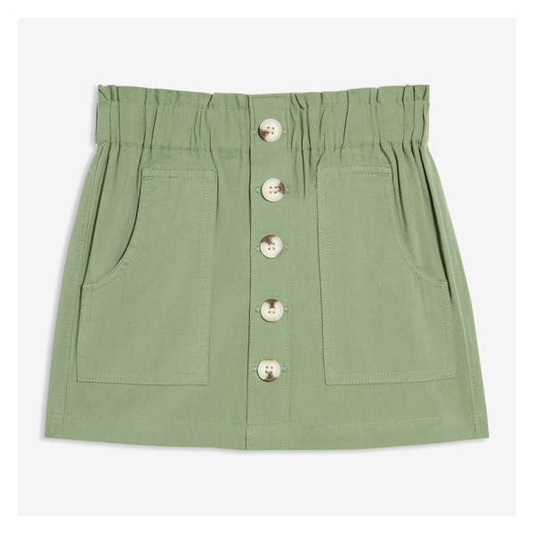 Kid Girls' Patch Pocket Skirt - Khaki Green