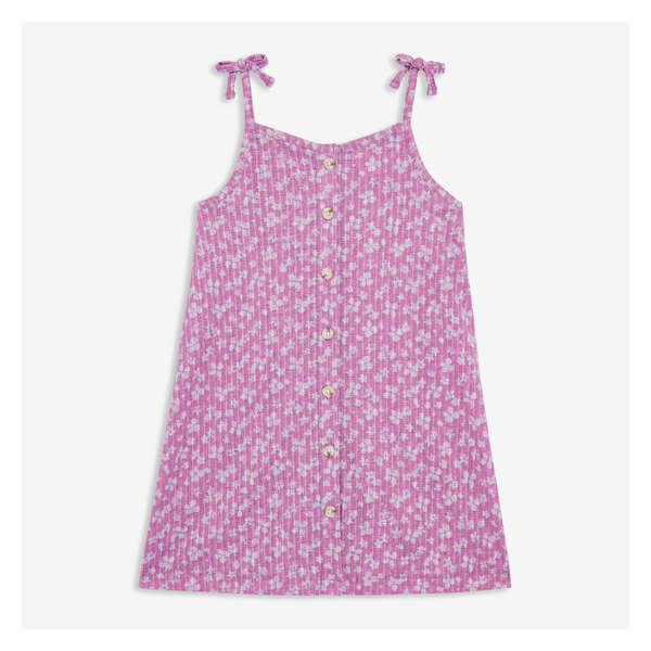 Kid Girls' Button-Down Dress - Dark Lilac