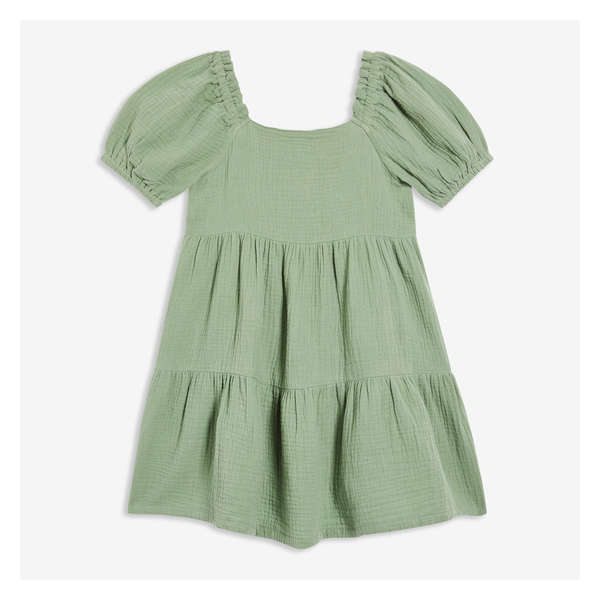 Kid Girls' Tier Dress - Khaki Green