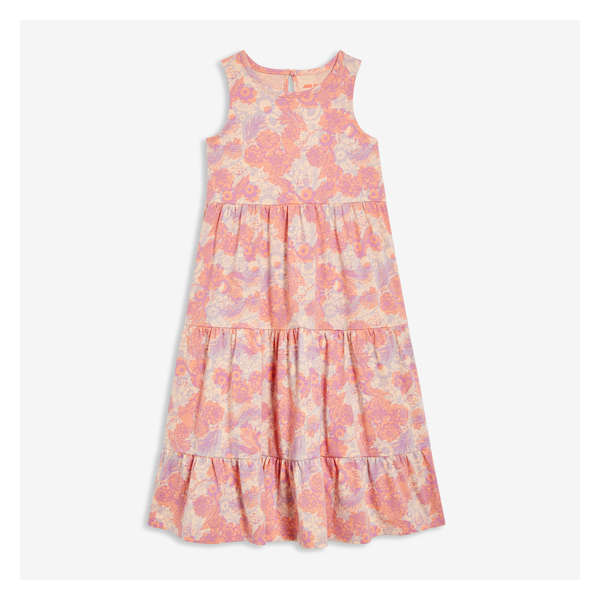 Kid Girls' Printed Dress - Peach