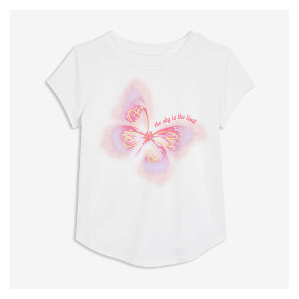 Toddler Girls' Moisture-Wicking Active Tee - White