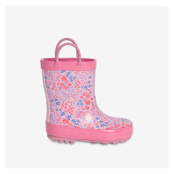 Toddler Girls' Printed Rain Boots - Pink Mix