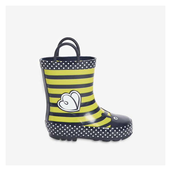 Toddler Girls' Printed Rain Boots - Yellow Mix