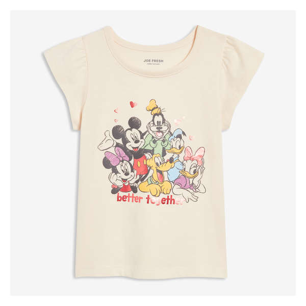 Toddler Disney Mickey Mouse Print Tee - Cream