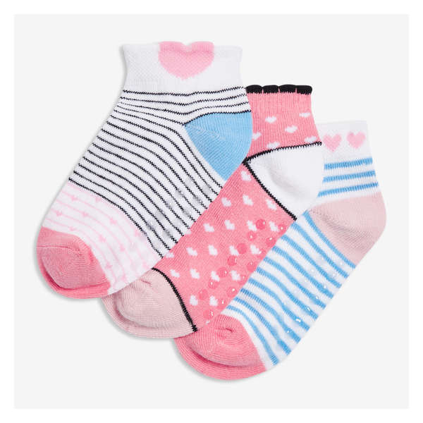 Toddler Girls' 3 Pack Low-Cut Socks - Pink