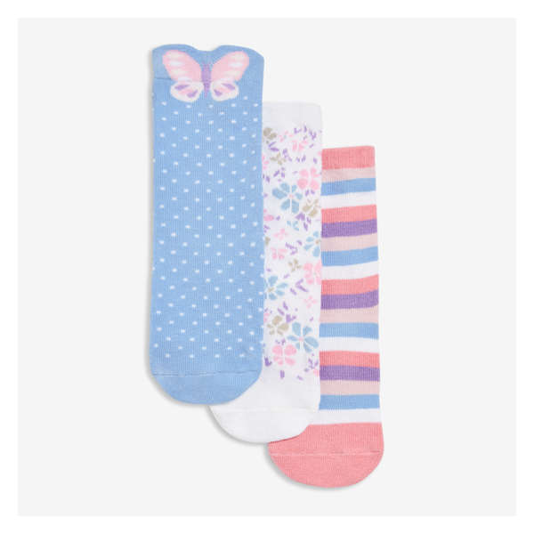 Toddler Girls' 3 Pack Crew Socks - White