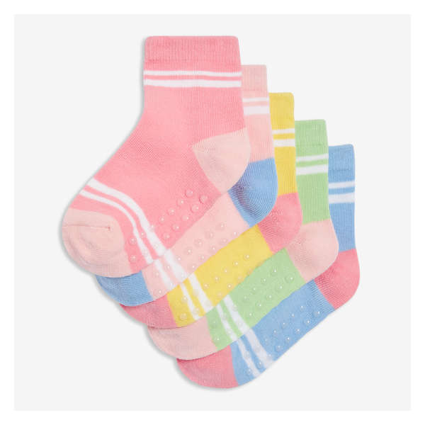 Toddler Girls' 5 Pack Quarter-Crew Socks - Multi