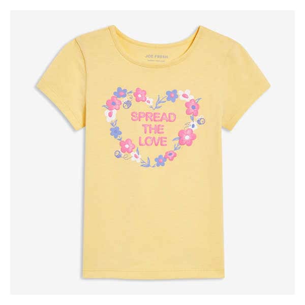 Toddler Girls' Puff Graphic Tee - Pale Yellow