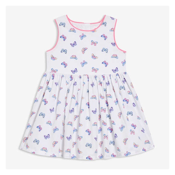 Toddler Girls' Poplin Dress - White
