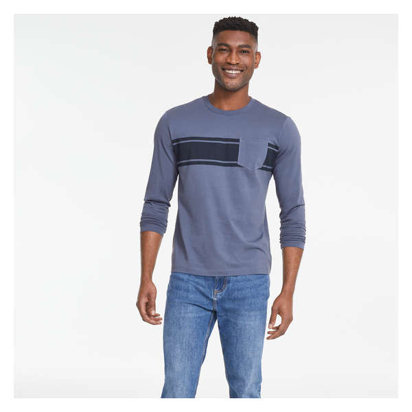 Men's Organic Cotton Long Sleeve - Light Navy