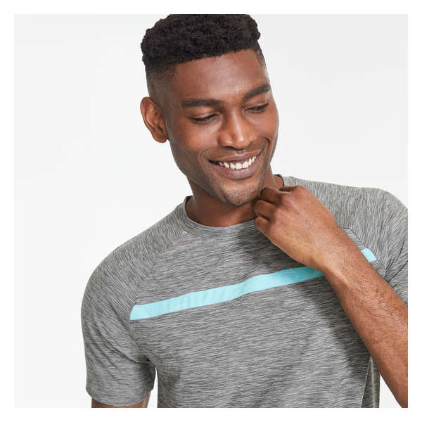Men's Chest Stripe Active Tee - Grey Mix
