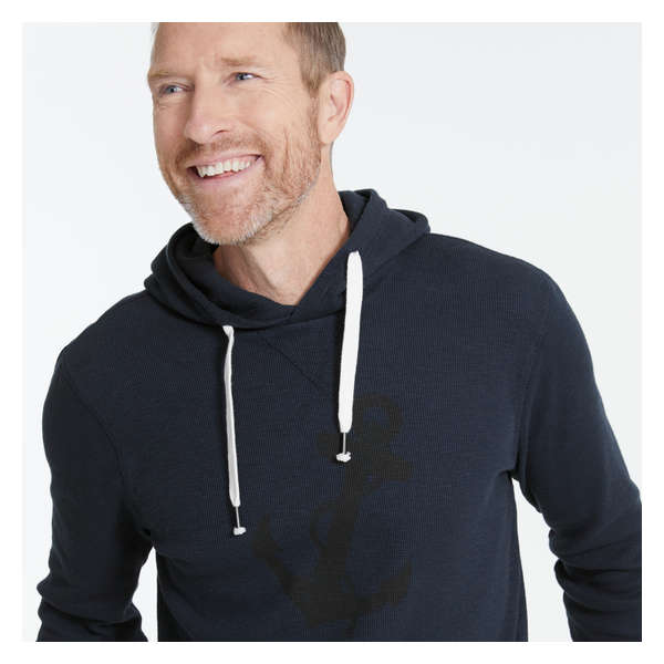 Men's Waffle Knit Hoodie - Navy