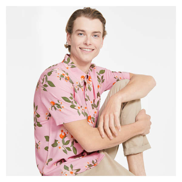 Men's Short Sleeve Shirt - Pink