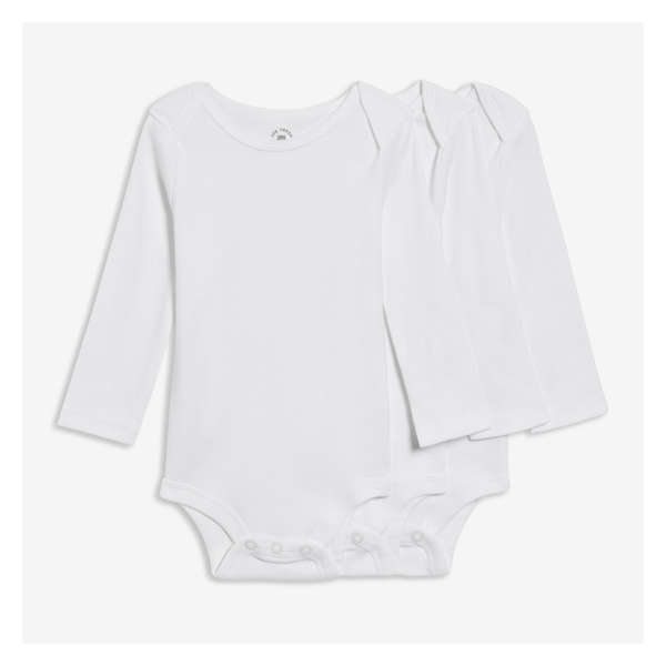 Newborn 3 Pack Organic Cotton Bodysuit - White