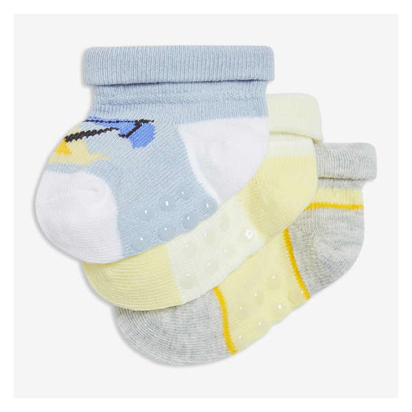 Newborn 3 Pack Turn Cuff Socks - Blue