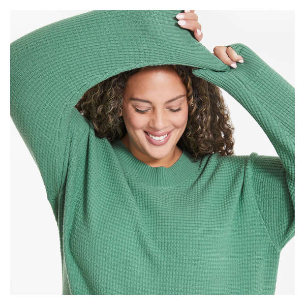 Women+ Textured Sweater - Dusty Green