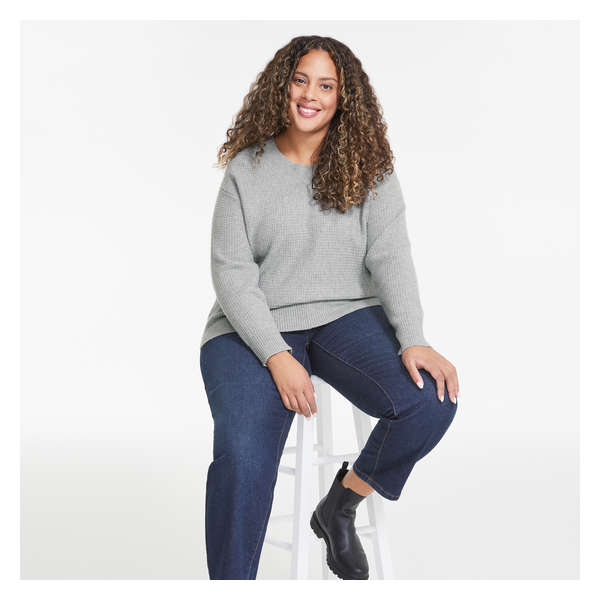 Women+ Textured Sweater - Grey Mix