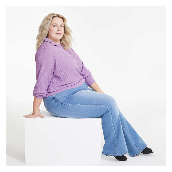 Women+ Collar Sweater - Pastel Purple