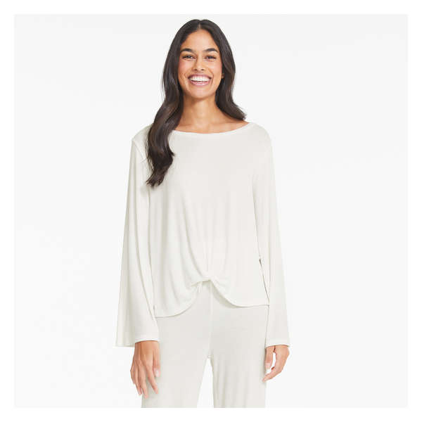 Rib Knit Sleep Long Sleeve - Off White