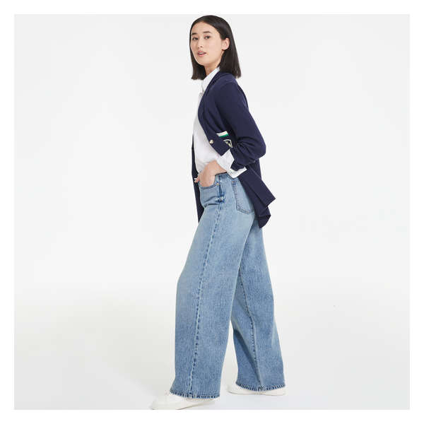 High Rise Wide Leg Jean - Light Blue