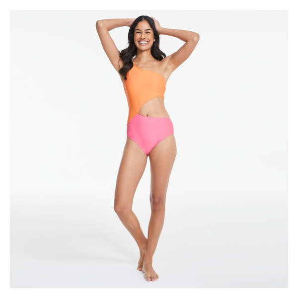 One-Shoulder Swimsuit - Pale Pink
