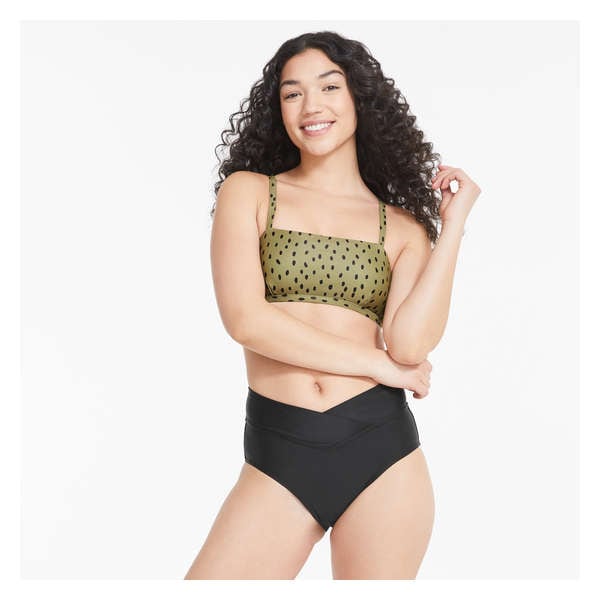 Printed Bikini Top - Army Green