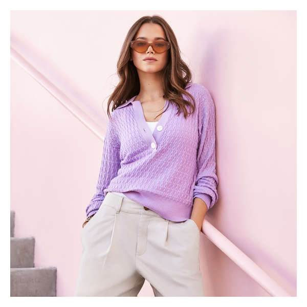 Collar Sweater - Pastel Purple