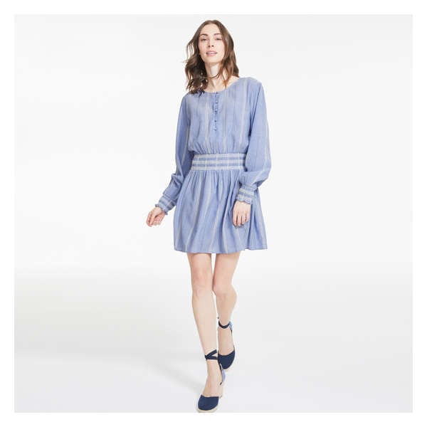 Smock Waist Dress - Powder Blue