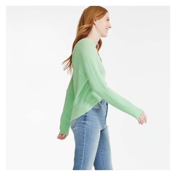 Double V-Neck Sweater - Light Green
