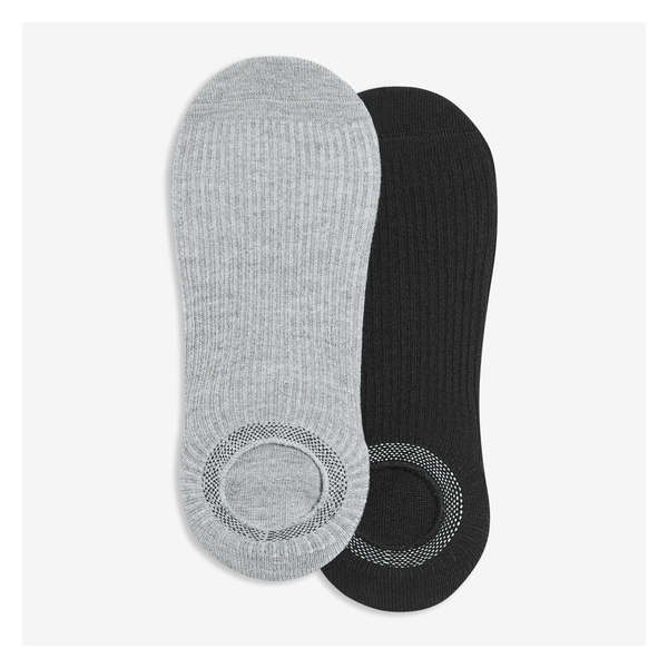 2 Pack No-Show Socks - Grey