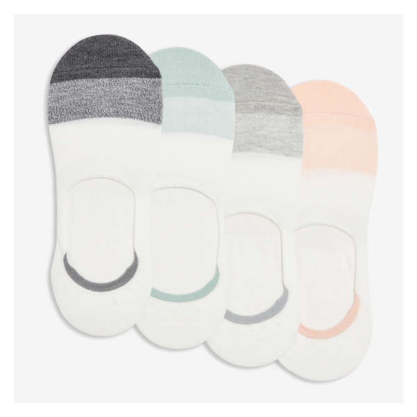 4 Pack No-Show Socks - Grey