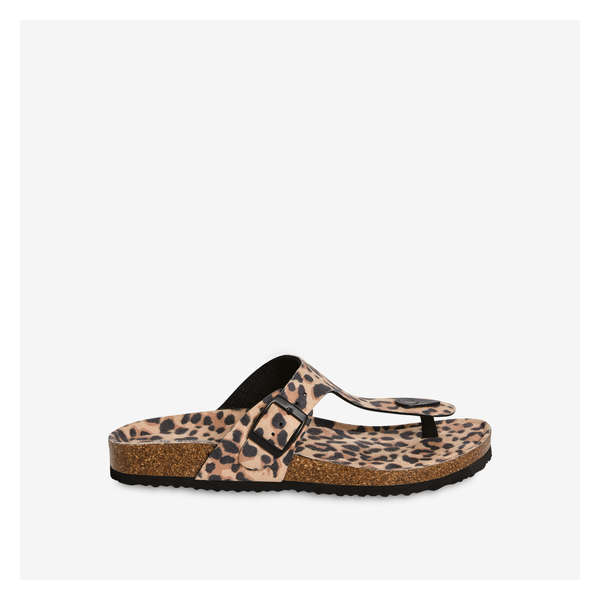 Footbed Thong Sandal - Brown Mix