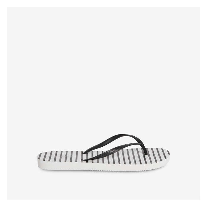 Women's Printed Flip Flops - White