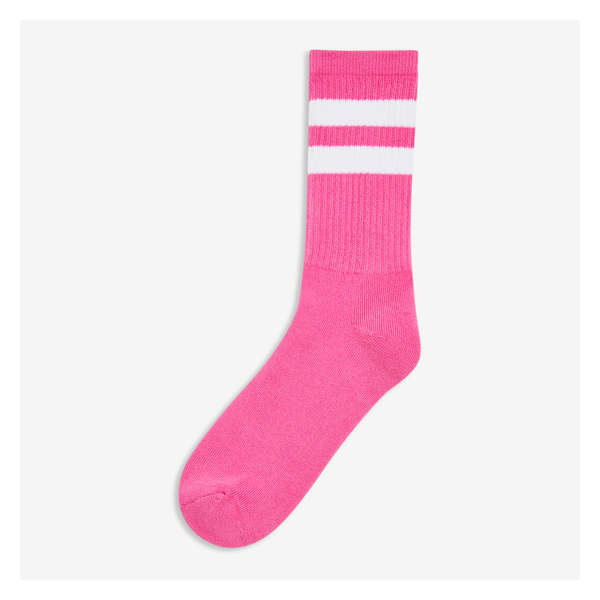 Gender Free Adult Crew Socks, S/M - Fuchsia