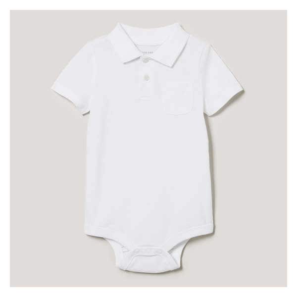 Baby Boys' Polo Bodysuit - White