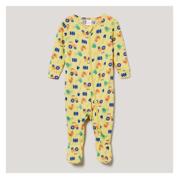 Baby Boys' Double-Zip Footed Sleeper - Bright Yellow