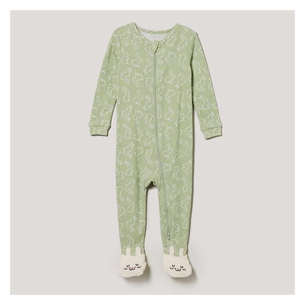 Baby Boys' Double-Zip Footed Sleeper - Pale Green