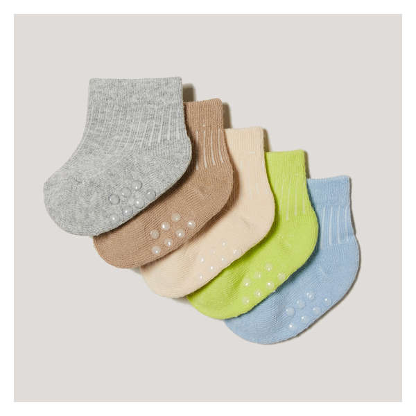 Baby Boys' 5 Pack Crew Socks - Grey