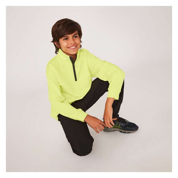 Kid Boys' Quarter-Zip Active Pullover - Light Lime Green