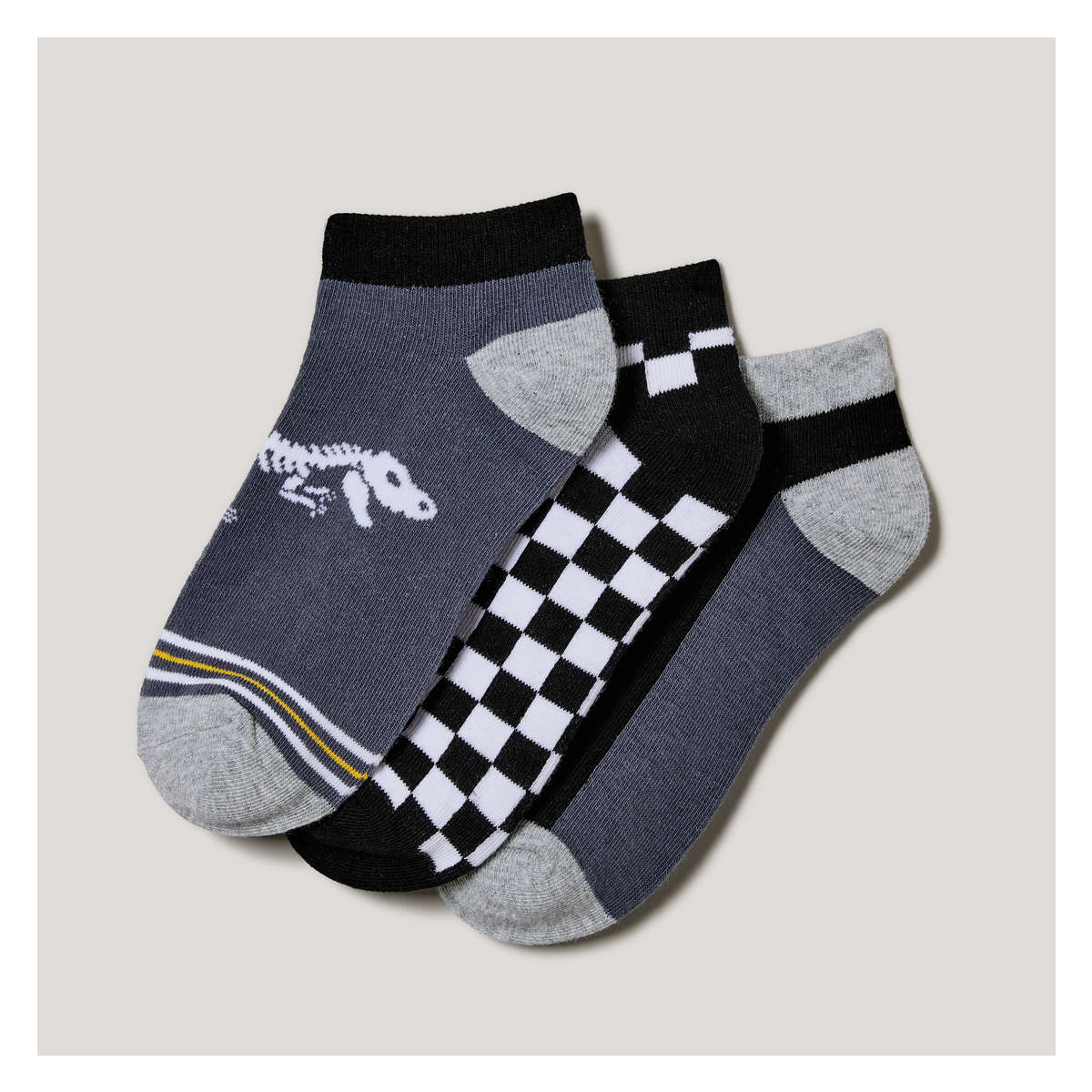 Kid Boys' 3 Pack Low-Cut Socks in Black from Joe Fresh