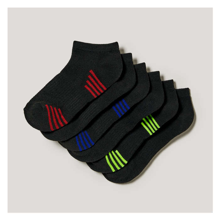 Kid Boys' 6 Pack Low-Cut Socks, Black (Size 3-6) from Joe Fresh