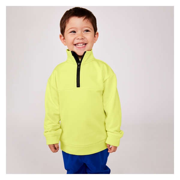 Toddler Boys' Quarter-Zip Active Pullover - Light Lime Green